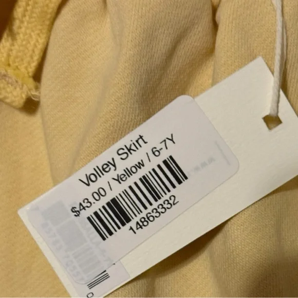 Play X by Rylee + Cru Yellow Volley Skirt NWT Size 6–7Y - Picture 4 of 6